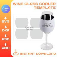 Blank Template Diy Wine Glass Cooler