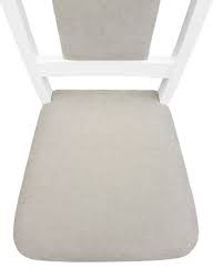 Upholstered Solid White Wood Chair