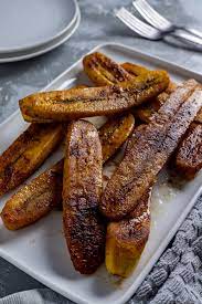 sweet baked plantains with cinnamon rum