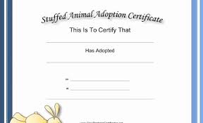 30 Stuffed Animal Birth Certificate Template Pryncepality
