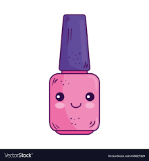 kawaii nail polish cartoon design