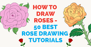 Drawing tutorials drawing how to draw flowers blossoms petals drawing lessons step by step techniques for cartoons illustrations. 50 Easy Ways To Draw A Rose Learn How To Draw A Rose