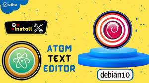 install atom text editor on debian 10