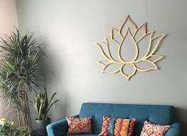 Gold Lotus Flower Metal Wall Art Lotus