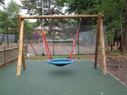 Outdoor Wooden Playground Park Swing