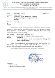 Disini surat undangan resmi merupakan surat undangan yang dikeluarkan oleh pihak organisasi yang ada beberapa contoh surat undangan yang tidak resmi seperti surat undangan syukuran kelahiran bayi. Surat Undangan Rapat Koordinasi Lanjutan Penyusunan Kebijakan Manajemen Talenta Nasional Bogor 15 16 April 2019
