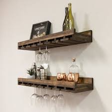 Solid Wood Wall Mounted Wine Glass Rack