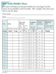 This Bladder Diary Page Provides Columns For Recording Fluid