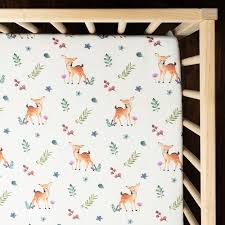 Organic Fitted Cot Sheet Deer Mama