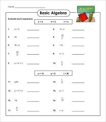 13 Simple Algebra Worksheet Templates