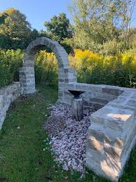 building a stone arch and walls