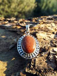 sandstone pendant silver gemstone