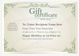 Free Printable Gift Certificate Template Designs For Home
