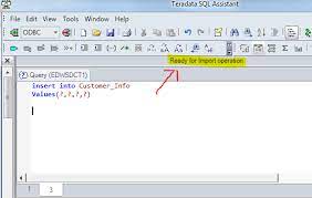 insert data from excel to terdata table