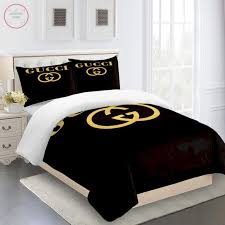 Gucci Bedding Set Black And Gold Luxury