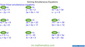 simultaneous equations maths lessons