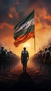 indian army solrs with indian flag