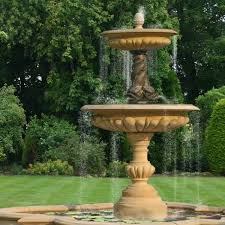 Triple Dolphin Garden Fountain