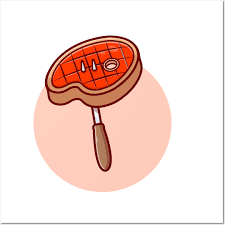 Roast Beef Cartoon Vector Icon