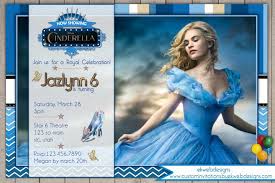 Cinderella Birthday Invitations Cinderella Movie Invitation