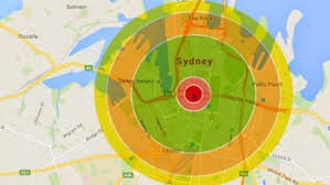 Angles and locations are approximate. What If The Hiroshima Bomb Was Dropped On Sydney Or Melbourne