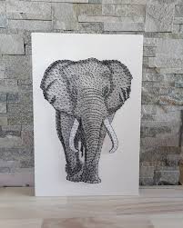 String Art Elephant Modern Art Wildlife