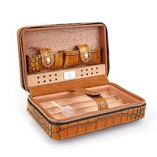 cigar humidor case portable cedar wood