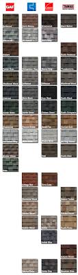 Trr Roofing Shingle Roofing Color Comparison Chart