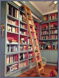 rolling library ladder for bookshelf
