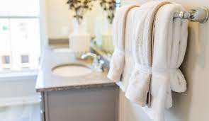 hang wet towels in a small bathroom