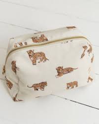 toiletry bag with tiger sage design