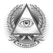 Wszystko Widzące Oko W Trójkącie Delta. Ikona Piramidy I Masonerii, Emblemat  Nowego Porządku świata, | Premium Wektor