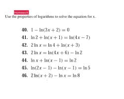 Solved Homework Use The Properties Of