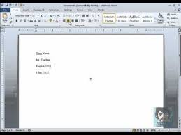 How To Set Up Your Paper In Mla Format Using Microsoft Word 2010