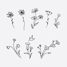 free wildflowers vector clip art hand
