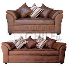 sofas mustang 3 2 cuero bonded
