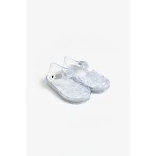silver glitter jelly sandals