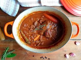 venison stew with red wine and fresh