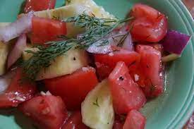 Hungarian Cucumber Tomato Salad gambar png