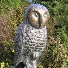 Barn Owl Garden Sculpture Glasswells