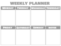 blank weekly planner calendar template