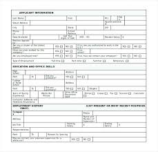 Employee Application Form Free Download Employment Template Word