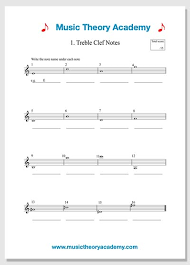 Note reading worksheet treble clef exercise #2 every e good g boy b does d fine f e lines: Music Theory Worksheets Music Theory Academy