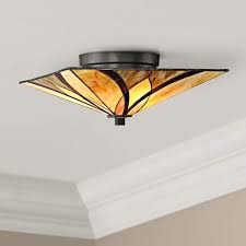 Quoizel Asheville 15 Wide Tiffany Style Ceiling Light 8m548 Lamps Plus