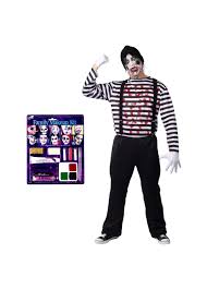 maniacal mime men costume and makeup