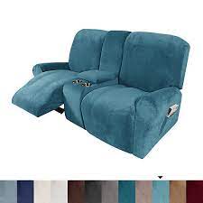 Velvet Stretch Recliner Loveseat Sofa