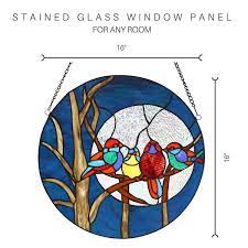 Round Stained Glass Window Panel 19424