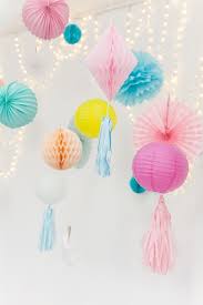 cute party paper decorations hanging