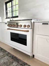 Would it look ok to do ge cafe white matte instead of stainless? The White And Brush Bronze Cafe Appliances That Have My Whole Heart In The Fullmer Kitchen Chris Loves Julia