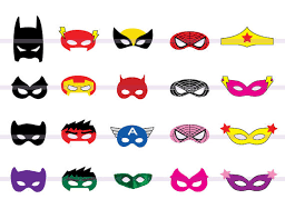 Instand Dl 20 Superhero Masks Cut Out Birthday Party Printable